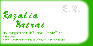 rozalia matrai business card